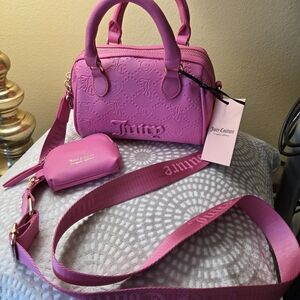 Juicy Couture Semi Charmed Satchel Pink Women's Bag Set NWT